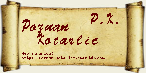 Poznan Kotarlić vizit kartica
